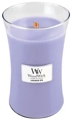 Kvapioji žvakė WoodWick Lavender Spa su medine dagtimi 609,5 g