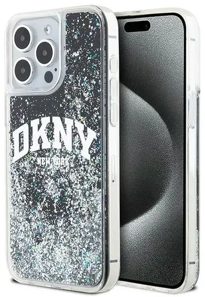 DKNY DKHCP13XLBNAEK iPhone 13 Pro Max 6.7" czarny|black hardcase Liquid Glitter Big Logo