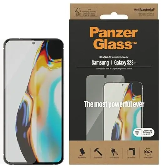 PanzerGlass Ultra-Wide fit apsauginis stiklas telefonui Samsung Galaxy S23 Plus