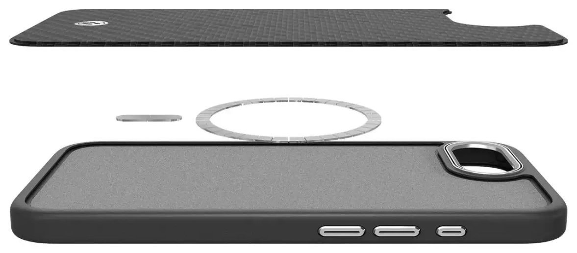 Spigen Enzo Aramid MagSafe telefona maciņš priekš iPhone SE 4 melns