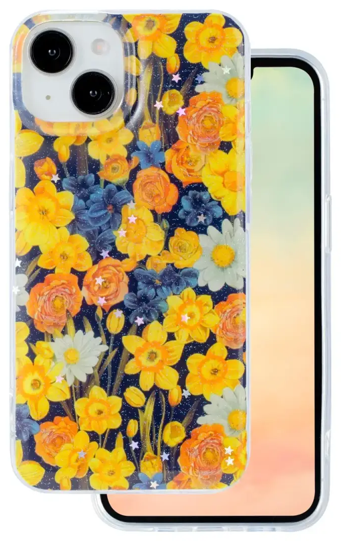 Glow Glam telefono dėklas iPhone 15 oranžinis