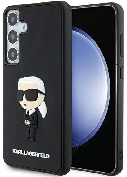 Original Pouch KARL LAGERFELD  hardcase 3D Rubber Ikonik KLHCS24M3DRKINK for Samsung Galaxy S24 Plus black