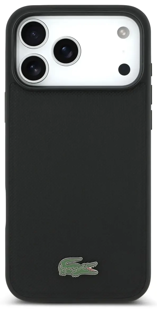 Lacoste Iconic Petit Pique MagSafe Case + Wallet for iPhone 17 Pro Max Black