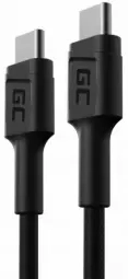 Green Cell duomenų perdavimo ir įkrovimo laidas | USB-C į USB-C | 0.3m | juodas