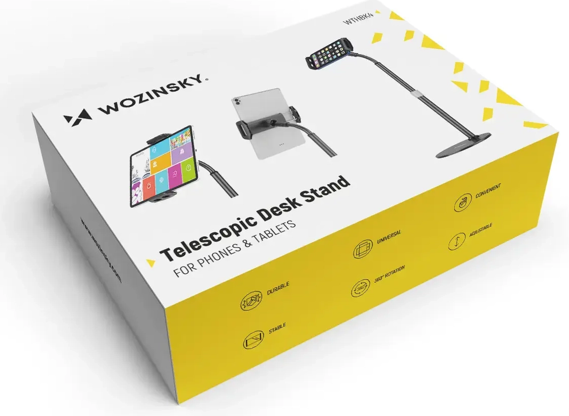 Wozinsky stand for tablet and phone on the desk black (WTHBK4)
