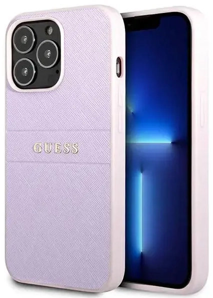 Guess PU odos Saffiano dėklas iPhone 13 Pro violetinis