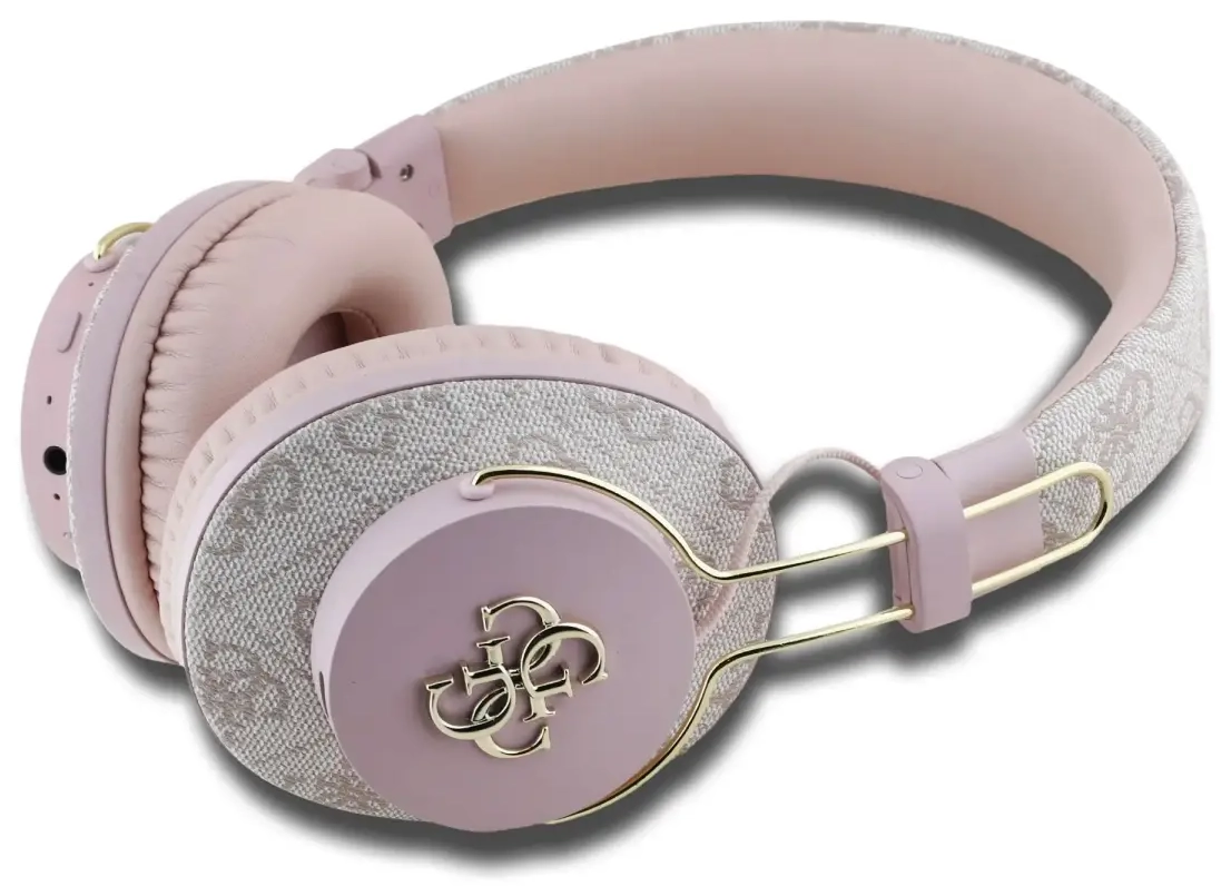 Guess PU 4G Metal Logo ENC Wireless Headphone Pink
