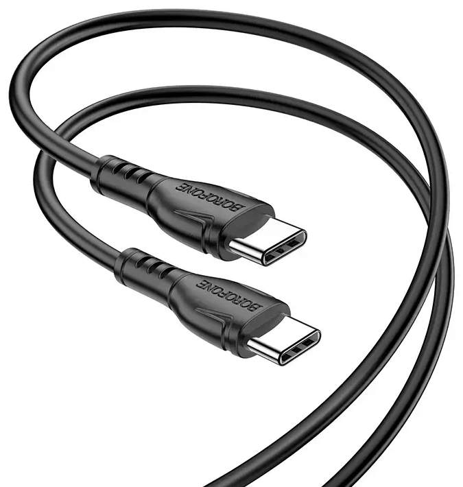 Borofone BX51 Triumph datu pārraides un uzlādes vads | USB-C uz USB-C | 60W | 1m | melns