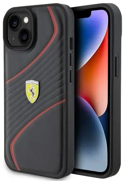 Ferrari FEHCP15SPTWK iPhone 15 6.1" czarny|black hardcase Twist Metal Logo