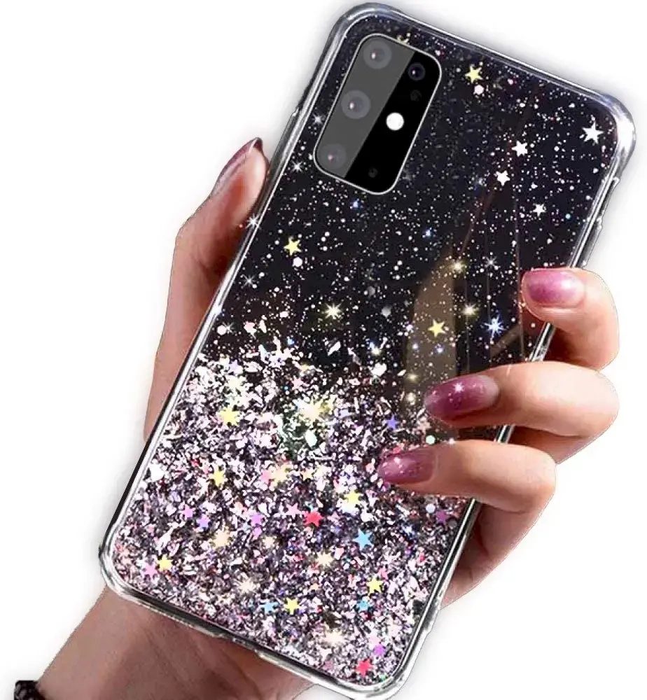 Fusion glue glitter silikona aizsargapvalks Apple iPhone 13 melns