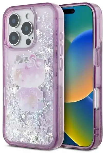 Hello Kitty HKHCP16LL50PPU iPhone 16 Pro  6.3" fioletowy|purple hardcase Liquid Glitter 50TH Anniversary Party