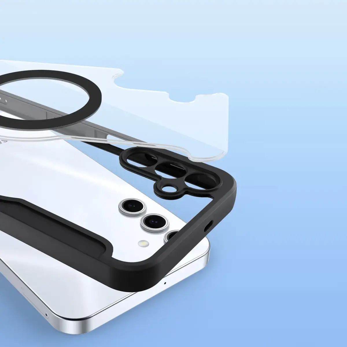 Dux Ducis Skin X Pro dėklas Samsung Galaxy S25+ telefonui su MagSafe ir pinigine – juodas
