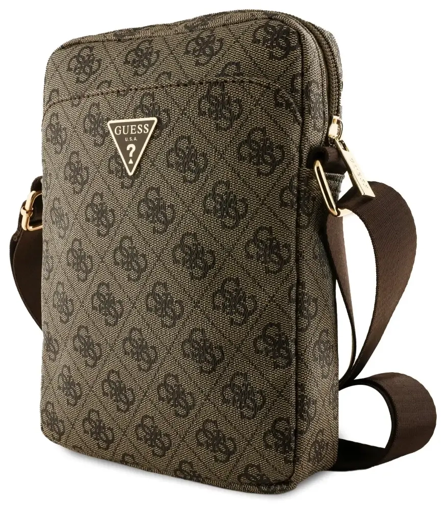 Guess PU 4G Triangle Logo Bag 8" Brown