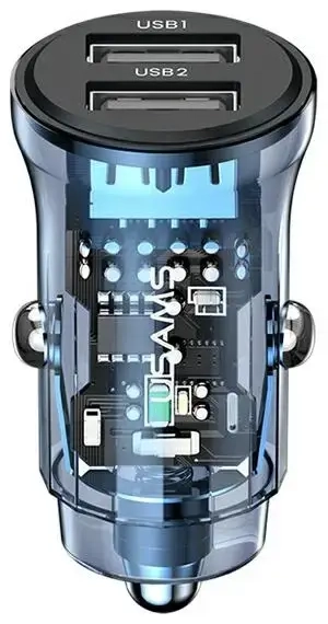 USAMS C31 CC162CC02 automašīnas lādētājs | 15W | QC | USB-A | zils