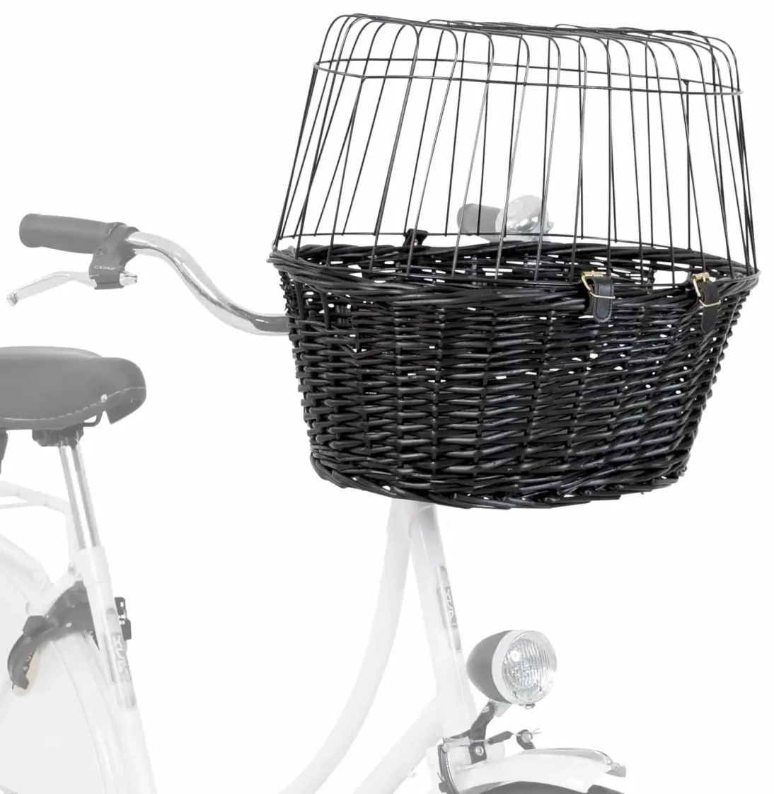 Korv koerte transportimiseks: Trixie Bicycle basket with lattice, 50 × 41 × 35 cm, must