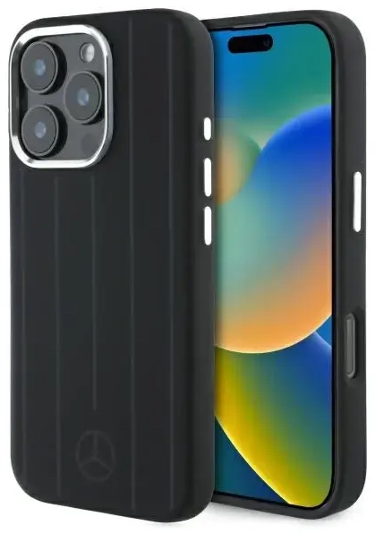 Mercedes MEHMP16X23SUVSK iPhone 16 Pro    Max 6.9" czarny|black hardcase Silicone Vertical Tonal Stripes MagSafe