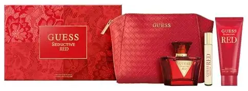 Guess Seductive Red by Guess for Women - 4 Pc Gift Set 2.5oz EDT Spray  0.5oz EDT Spray  3.4oz Body Lotion  Pouch