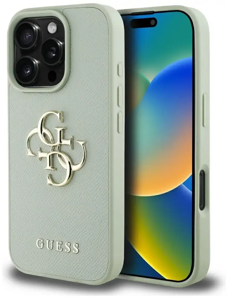 Etui Guess Grained Big 4G Logo Small      Classic Logo do iPhone 16 Pro Max zielony