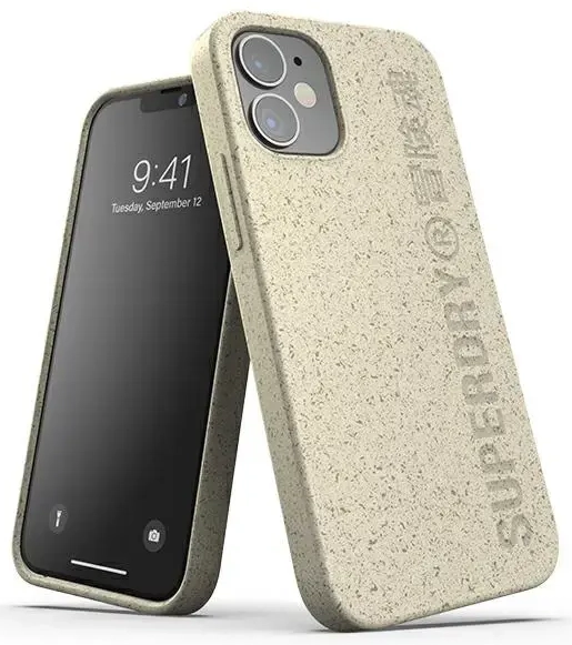 SuperDry Snap iPhone 12 mini kompostuojamas dėklas smėlio spalvos 42623