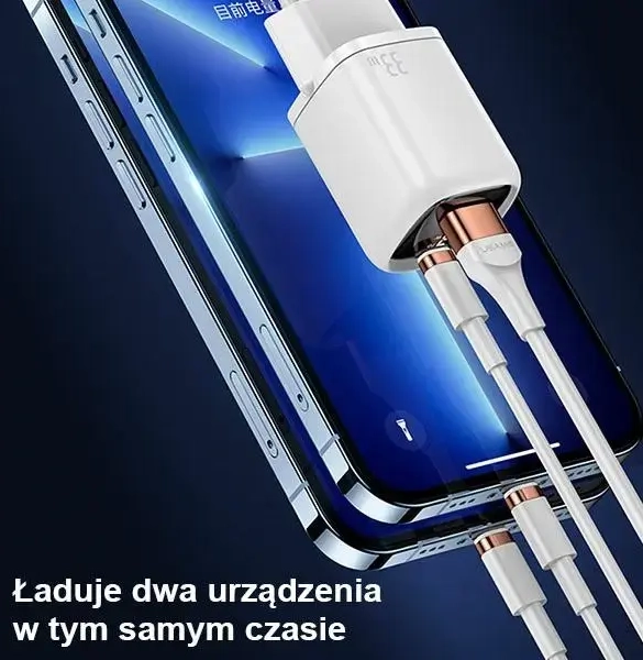 USAMS T46 tīkla lādētājs | 33W | PD3.0, QC3.0 | USB-C, USB-A | melns