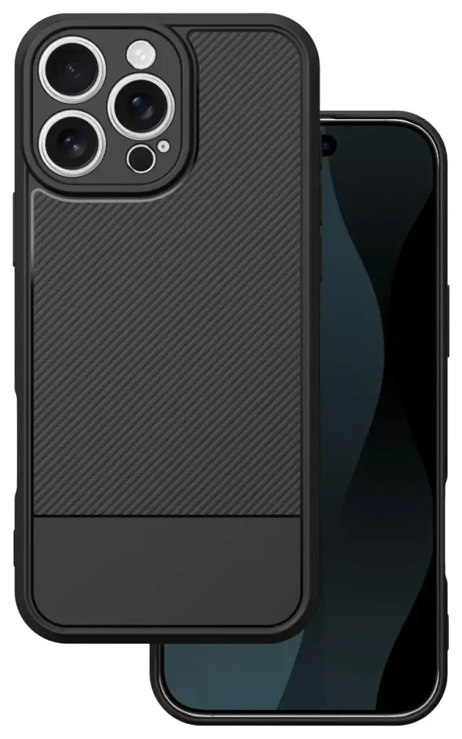 Simple Carbon telefono dėklas iPhone 16 Pro Max juodas