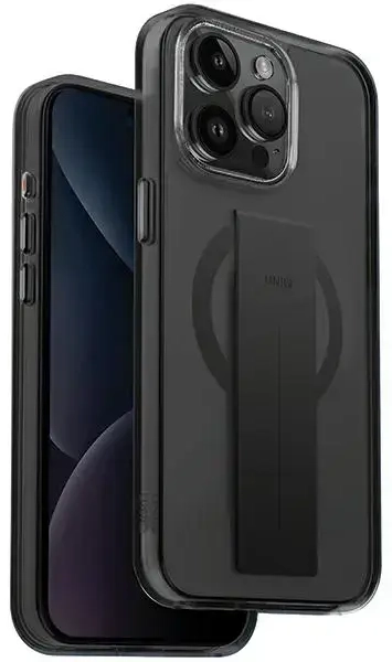 UNIQ etui Heldro Mag iPhone 15 Pro 6.1" Magclick Charging czarny|vapour smoke