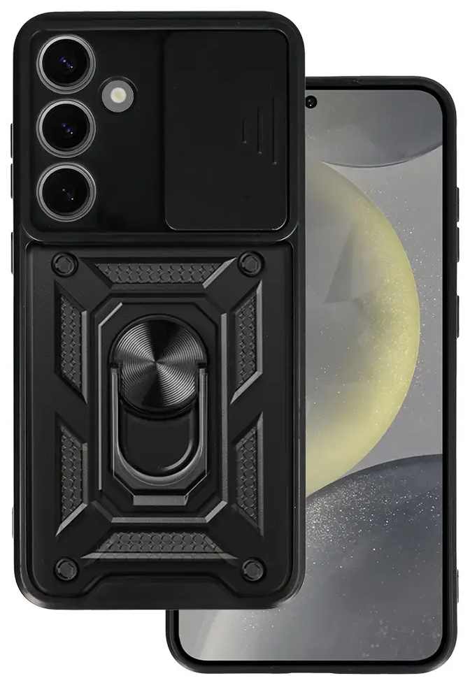 Slide Camera Armor Case for Samsung Galaxy S24 Plus Black