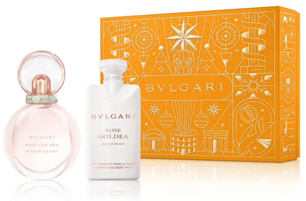 Xmas 2024 komplektas Bvlgari: Rose Goldea Blossom Delight 2019, parfüümvesi, naistele, 50 ml + Rose Goldea Blossom Delight 2019, niisutav kehakreem, 75 ml
