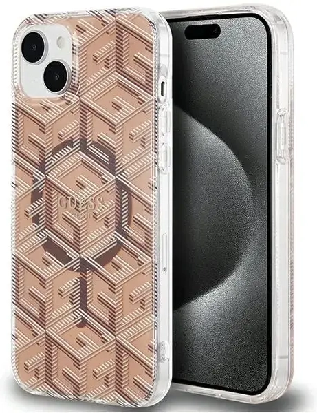 Guess GUHMP15MHGCUSTGW iPhone 15 Plus | 14 Plus 6.7" brązowy|brown hardcase IML GCube MagSafe