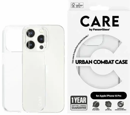 CARE by PanzerGlass Urban Combat Case iPhone 15 Pro 6,1"  przezroczysty|transparent 1422