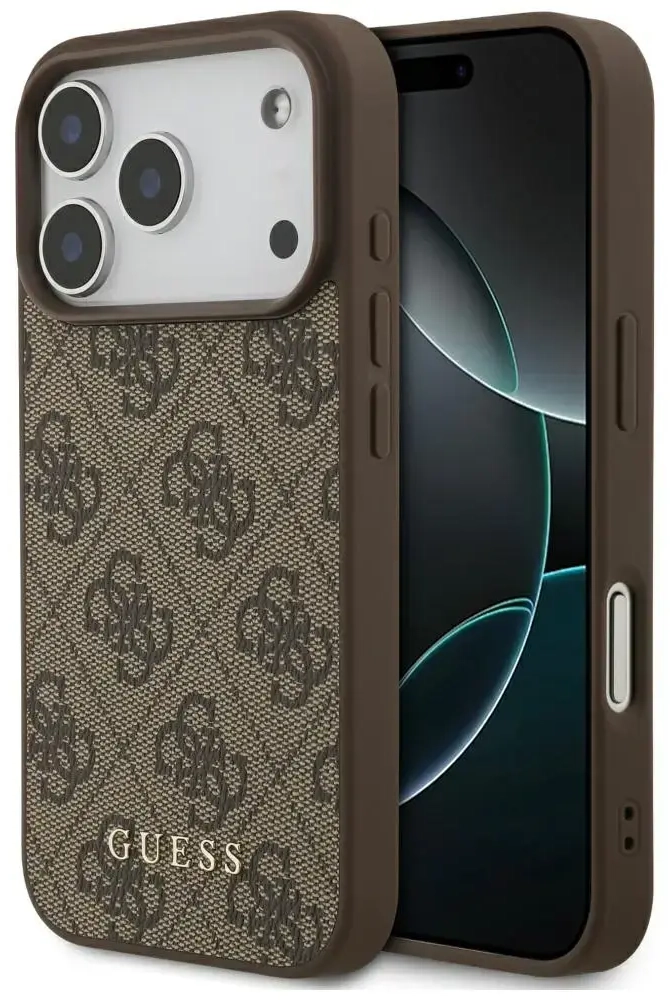 Guess 4G Classic maciņš telefonam iPhone 17 Pro brūns