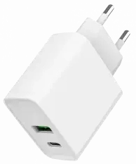 Power Delivery tīkla lādētājs | 20W | PD | USB-A, USB-C | balts