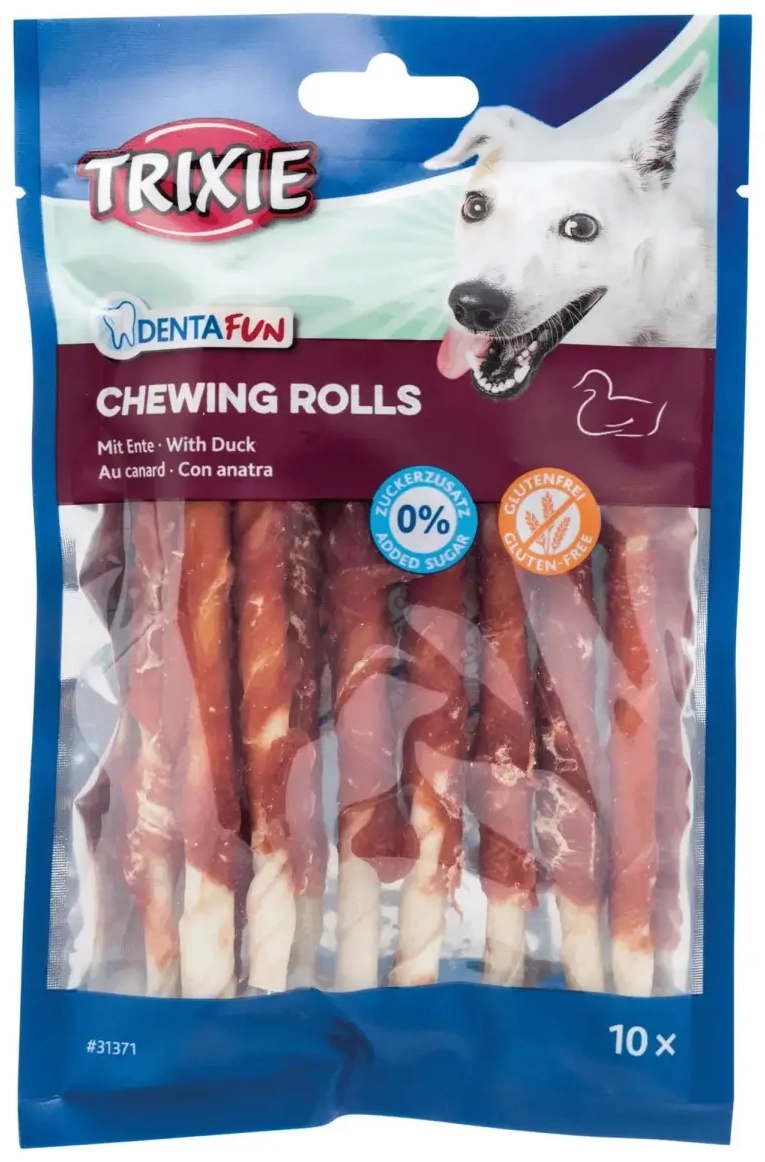 Maiuspala koertele : Trixie Chewing Rolls with Duck 12cm, 10*80g.