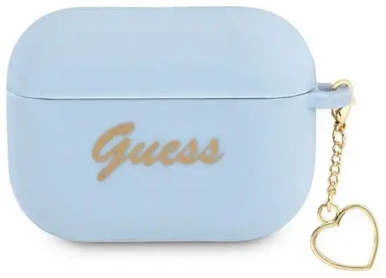 Guess GUAPLSCHSB AirPods Pro cover niebieski|blue Silicone Charm Heart Collection