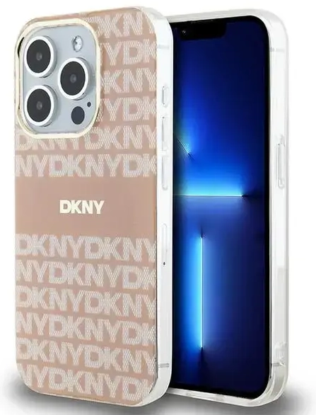 DKNY DKHMP15LHRHSEP iPhone 15 Pro 6.1" różowy|pink hardcase IML Mono & Stripe MagSafe