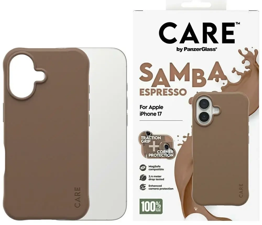 Case CARE by PanzerGlass Fashionable Samba MagSafe for iPhone 17 espresso