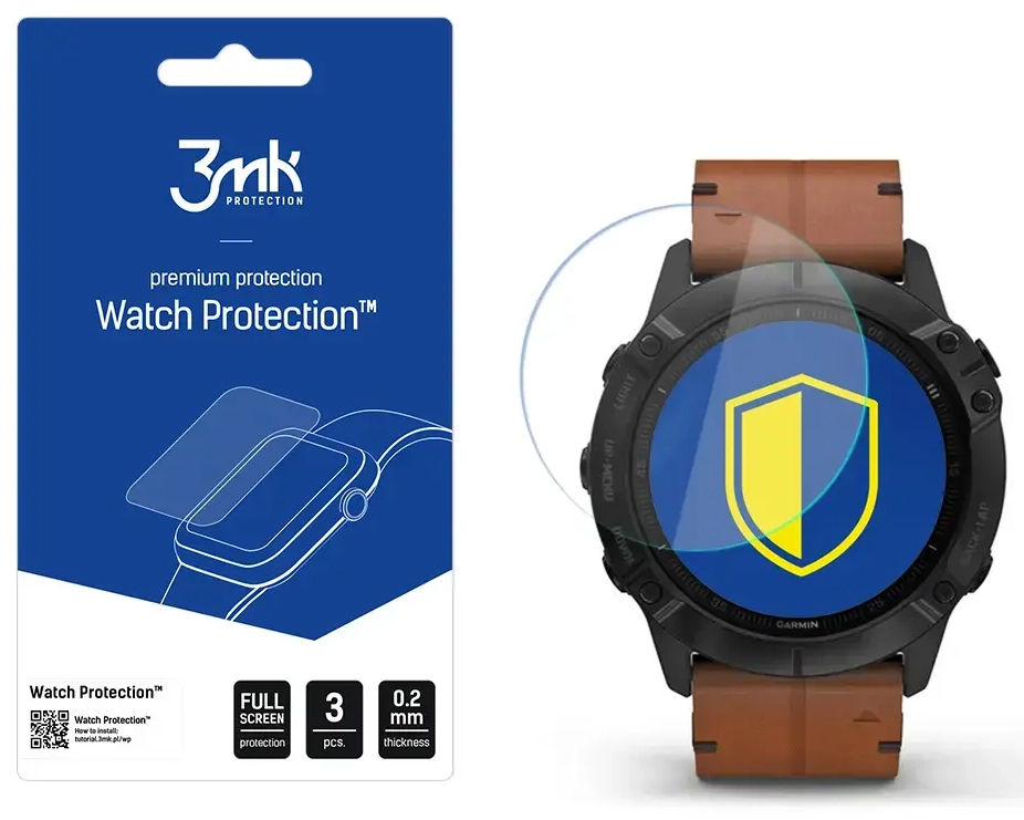 Garmin Fenix 6X - 3mk Watch Protection™ v. FlexibleGlass Lite screen protector