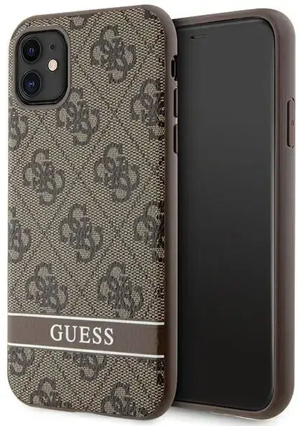 Guess GUHCN61P4SNW iPhone 11 | Xr brązowy|brown hardcase 4G Stripe