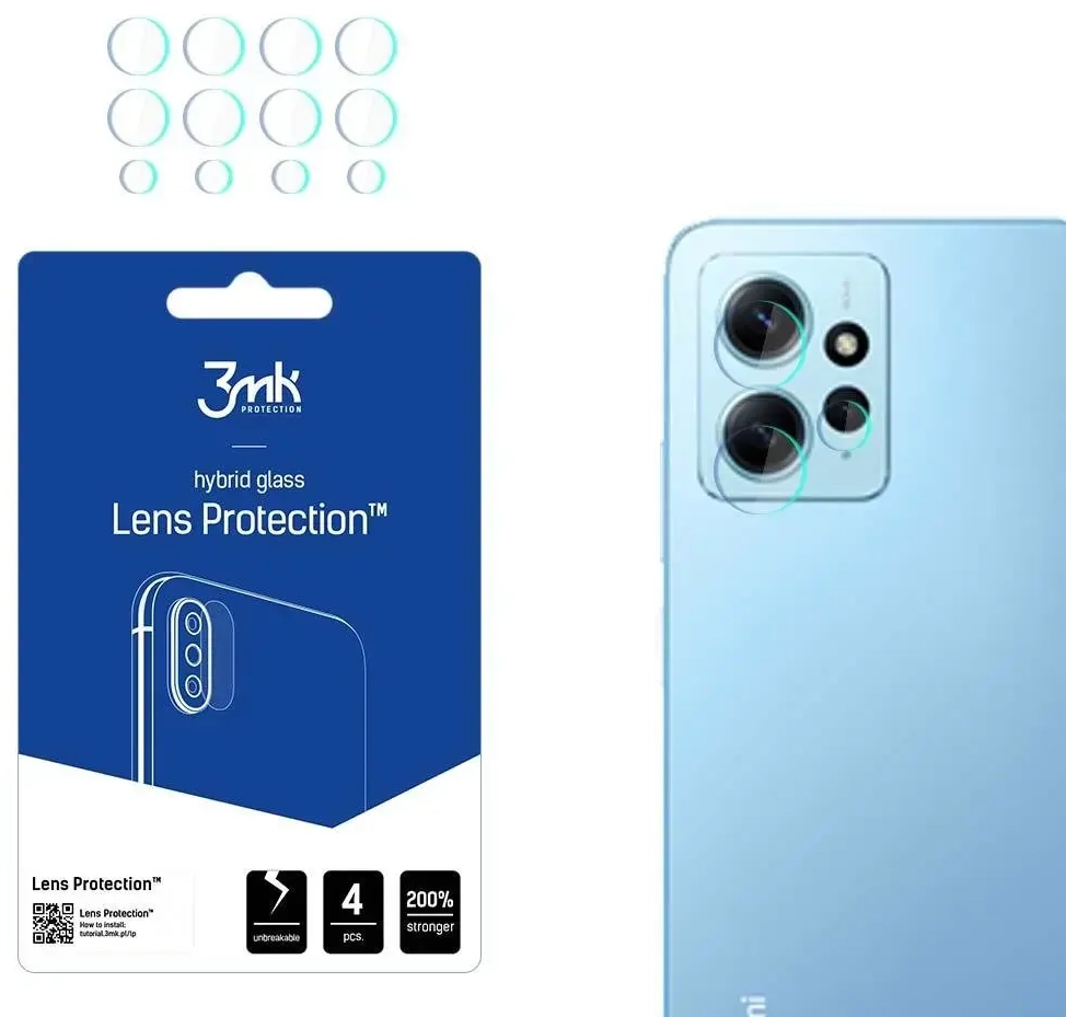 Camera glass for Xiaomi Redmi Note 12 7H for 3mk Lens Protection series lens