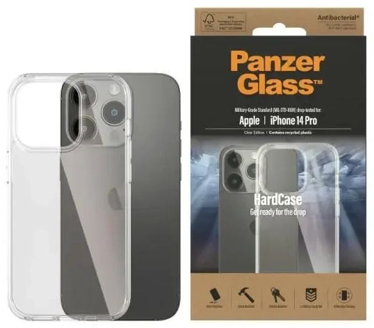 PanzerGlass HardCase iPhone 14 Pro 6,1" Antibacterial Military grade transparent 0402