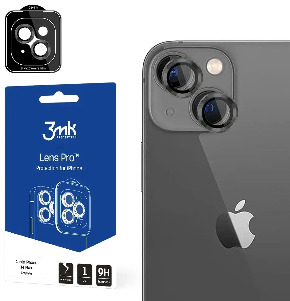 Apple iPhone 14 Plus - 3mk Lens Protection Pro Graphite screen protector