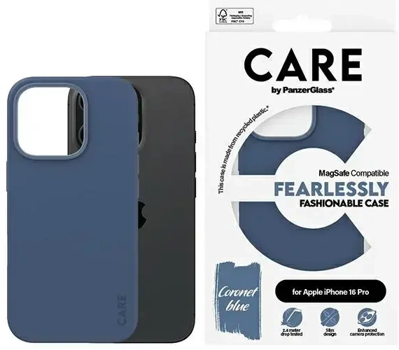 CARE by PanzerGlass Fashion Case iPhone 16 Pro 6.3" niebieski|blue MagSafe 1382