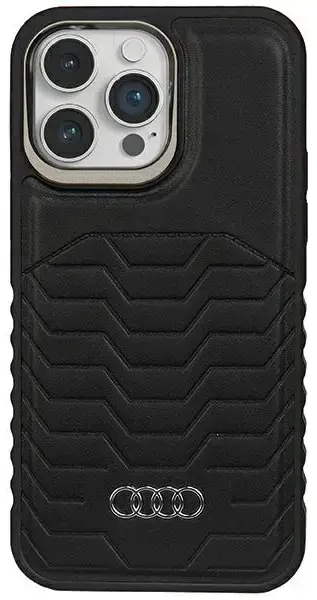 Audi Synthetic Leather MagSafe iPhone 14 Pro Max 6.7" czarny|black hardcase AU-TPUPCMIP14PM-GT|D3-BK