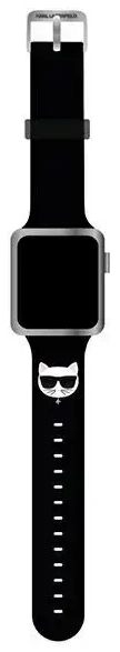 Karl Lagerfeld Choupette Head smartwatch strap for Apple Watch (38/40/41 mm) | Artificial leather | black