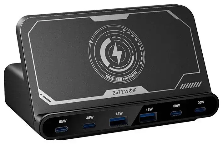BlitzWolf BW-S27 беспроводная зарядка 1-в-1 | Qi | 15W | чёрная