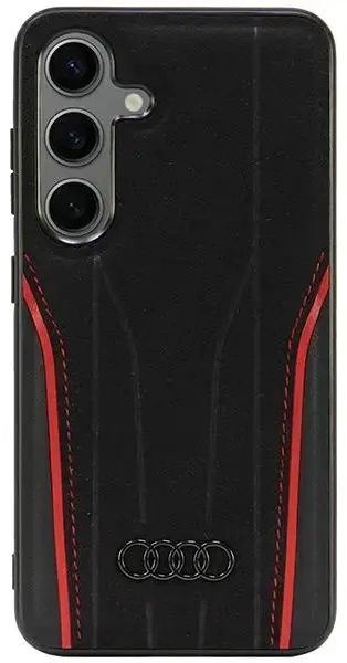 Audi Genuine Leather MagSafe S24 S921 czarno-czerwony|black-red hardcase AU-TPUPCS24-R8|D3-RD