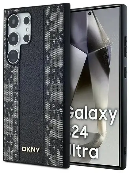 DKNY DKHMS24LPCPVSLK S24 Ultra S928 czarny|black hardcase Leather Checkered Mono Pattern MagSafe