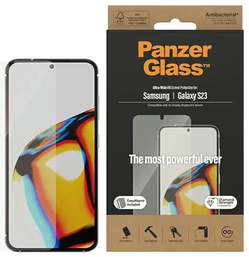 PanzerGlass Ultra-Wide fit apsauginis stiklas telefonui Samsung Galaxy S23