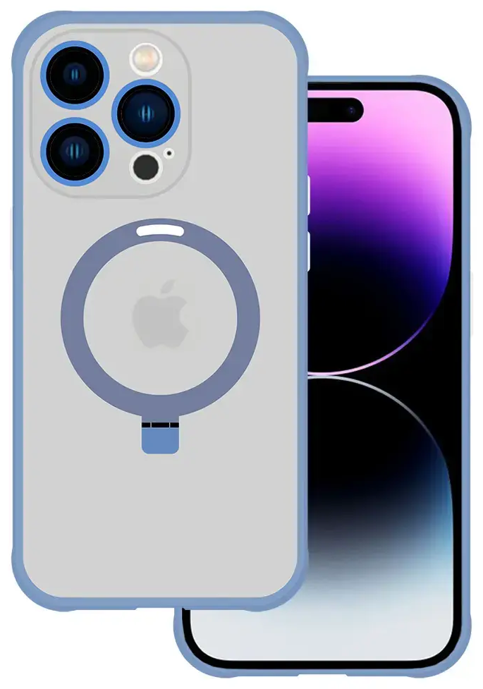 Tel Protect Magical maciņš ar statīvu un MagSafe atbalstu telefonam iPhone 15 Pro Max zils