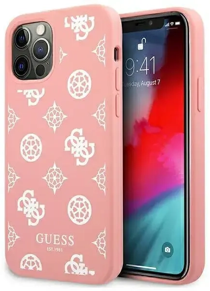Guess GUHCP12LLSPEWPI iPhone 12 Pro Max 6,7" różowy|pink hard case Peony Collection